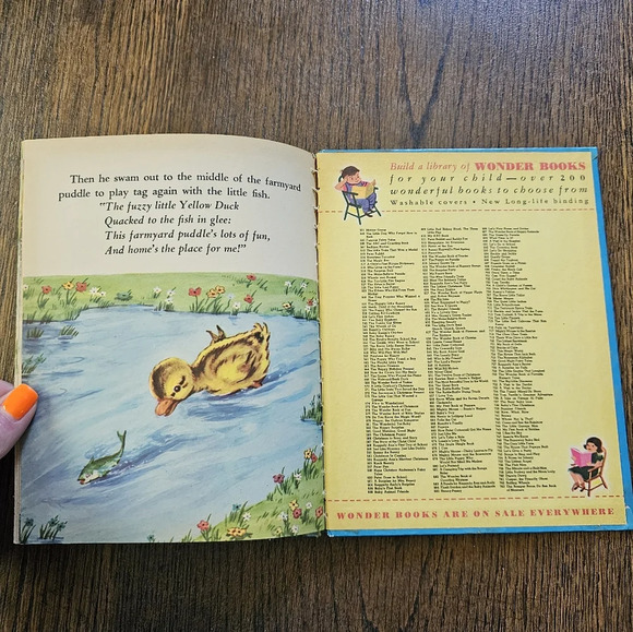 THE BRAVE LITTLE DUCK Vintage 1953 Wonder Books Fleur Conkling Yellow Duck - Picture 4 of 6